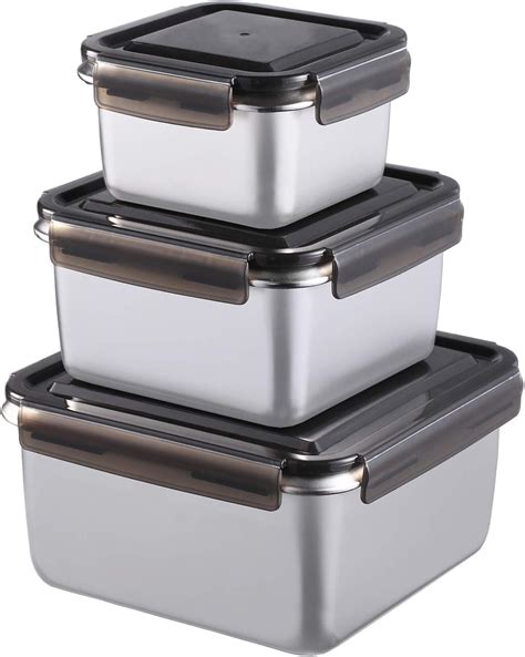 steel food containers with lids